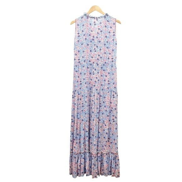 Poupette St. Barth Clara Maxi Dress Blue Bloom Floral Long Women’s Size Medium - Picture 9 of 16
